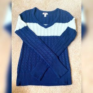 Navy and White Sweater